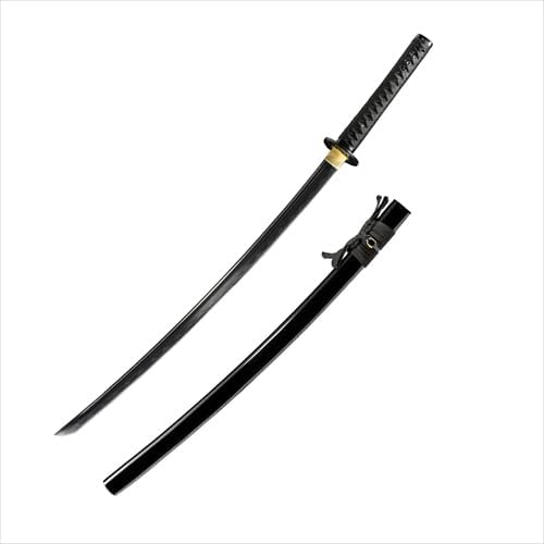 JIHPEN Black Katana - Full Tang Samurai Sword, 41in Sharp Blade