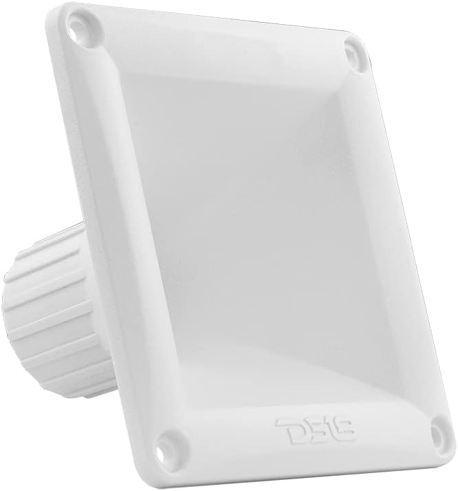 DS18 Universal Square Driver Tweeter Horn - Easy Install, 45x45 Exit, 2.71 Depth - Set of 1, White