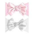 Baby Bling 2PK SATIN FAB Headbands pink + white - Comfortable Satin