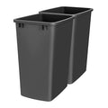 35 Quart Pullout Trash Bins Replacement Set - Durable Polymer 2-Pack