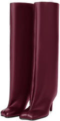 Knee High Boots for Women Faux Suede Wide Calf - 4in Heel