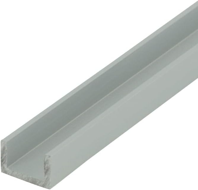 Outwater Satin Finish Aluminum U-Channel for 3/8 in Panels