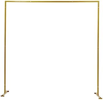BalsaCircle 8ft Gold Metal Square Backdrop Stand for Events