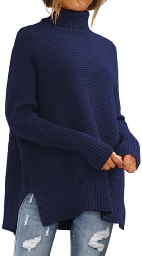 LILLUSORY Women's Oversized Turtleneck Sweater for Fall Style