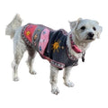 Gray and Pink Handmade Peruvian Dog Sweater - Zip-Up Comfort