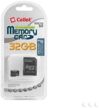 High Speed 32GB Micro SDHC Card + SD Adapter by Cellet