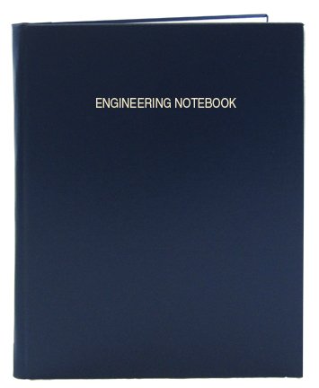 Engineering Notebook with Blue Cover by BookFactory - 312 Pages