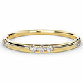 14k Solid Gold Dainty Diamond Wedding Ring for Women in Yellow Gold
