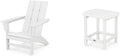 POLYWOOD Modern Adirondack Chair and South Beach 18in Side Table