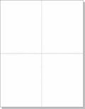8-1/2 in x 11 in Postcards 4 Per Page - 1000 White Cards