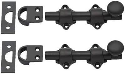 QCAA Solid Brass Dutch Door Bolt 4in Oil Rubbed Bronze 2 Pack