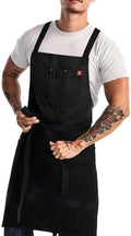 Crossback Apron - Crossback Chef Apron with Pockets, Caviar