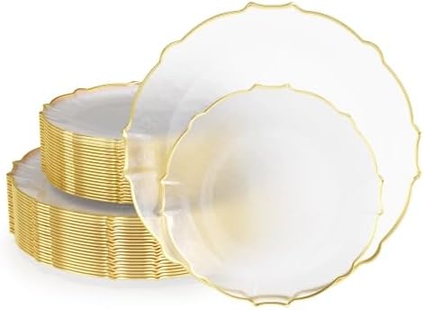 Exquisite Tinted Plates 80-Piece Set for Elegant Parties