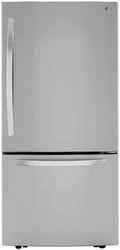 LG LRDCS2603S Bottom Freezer Refrigerator - Spacious 26 cu ft