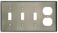 Switch Hits Distressed Antique Pewter Outlet Wall Plate 3 Toggle - 1