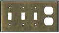 Switch Hits Triple Light Switch Plate 3 Toggle + Duplex - Mottled