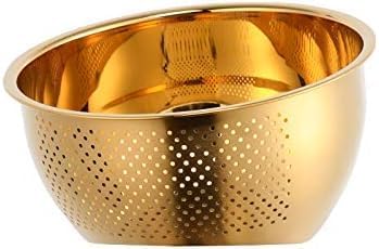 3-In-1 Stainless Steel Rice Washing Bowl - Gold