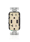 Leviton T5832-I In-Wall USB Charger with 20A Tamper-Resistant Outlet