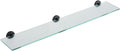 Bathroom Glass Shelf Black 30 x 5 in - Tempered Glass Shower Storage