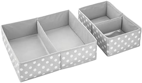mDesign Fabric Drawer Organizer Bins for Kids and Baby Nursery