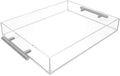 Clear Acrylic Serving Tray 11x14 with Silver Handles - Versatile