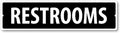GRX1476 RESTROOMS Indoor/Outdoor Plastic Sign LARGE 24 in x 6 in