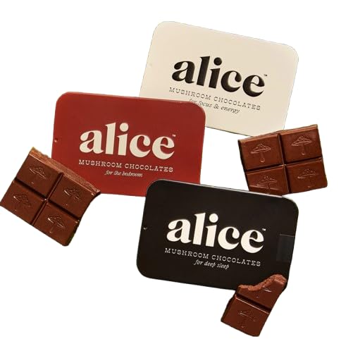 Alice Mushrooms Nightcap and Brainstorm Functional Chocolates