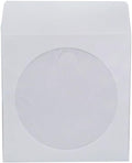 Maxtek 1,000 White Paper CD DVD Sleeves with Clear Window - Bulk Media