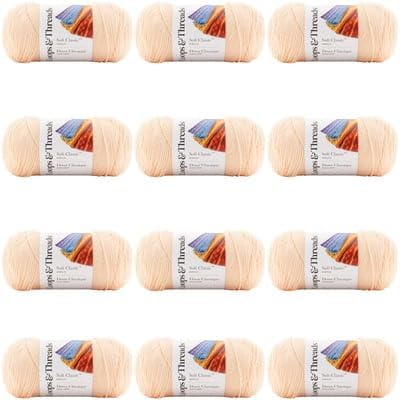 Soft Classic Solid Yarn 12 Pack for Creative Crafting Projects