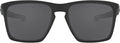 Oakley Man Sunglasses Matte Black Frame Grey Lenses 57MM - Sleek Fit