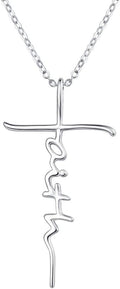Faith Cross Necklace for Women Sterling Silver Pendant - Thoughtful