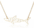Orugami Paper Shark Necklace Sea Animal Fish Pendant Necklace