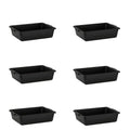 6-Pack 20in x 15in x 5in Black Polypropylene Bus Tub Set