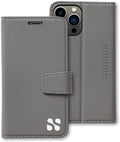 EMF Blocking iPhone 13 Case Vegan Leather Gray - SafeSleeve