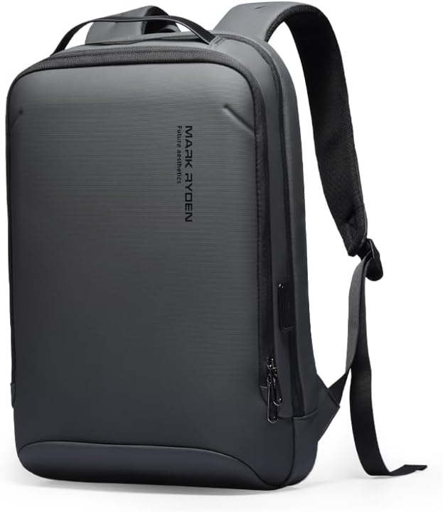 Slim Tech Backpack for Men with USB Port and Waterproof Design