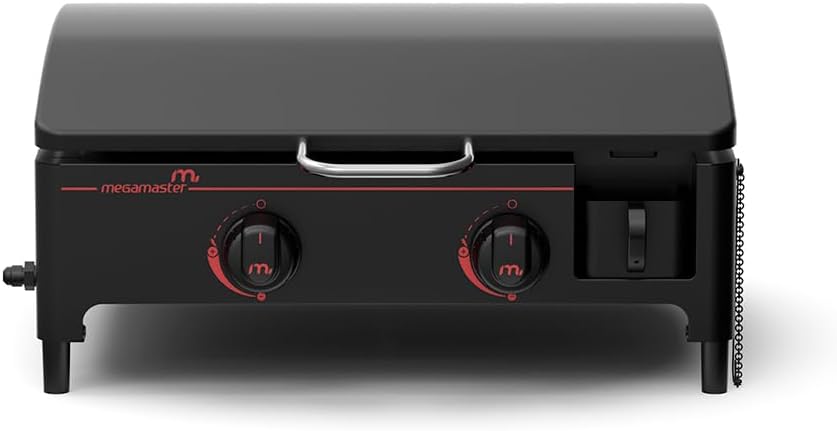 Megamaster 2-Burner Propane Tabletop Griddle for Outdoor Cooking
