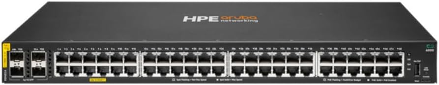 Aruba 6000 48G Class4 PoE Switch with 370W Power Supply