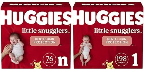 HUGGIES Baby Diapers Bundle: Ultimate Comfort for Newborns & Size 1, 274ct