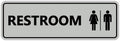 Standard All Gender Restroom Sign (Lt Gray) - Medium 10 Pack