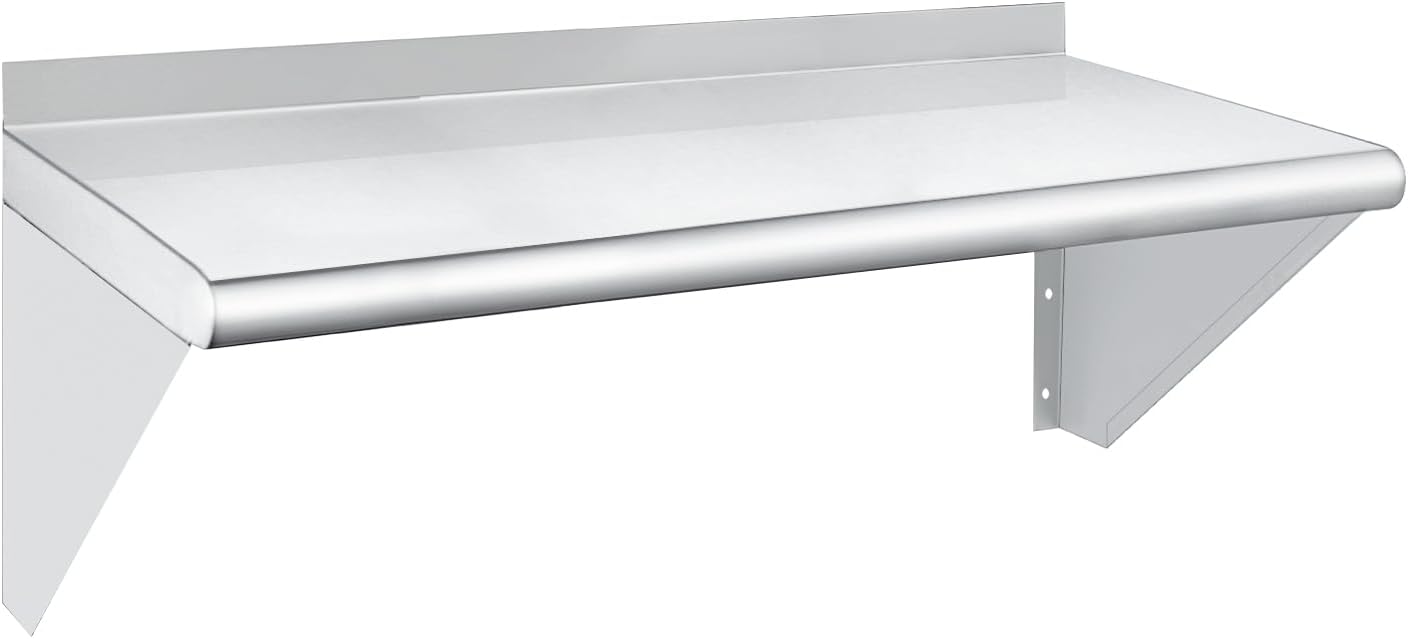 HARDURA Stainless Steel Wall Shelf 12in x 24in for Kitchen Use