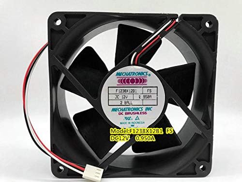 12V 0.950A 3-Wire Cooling Fan for Mechatronics F1238X12B1