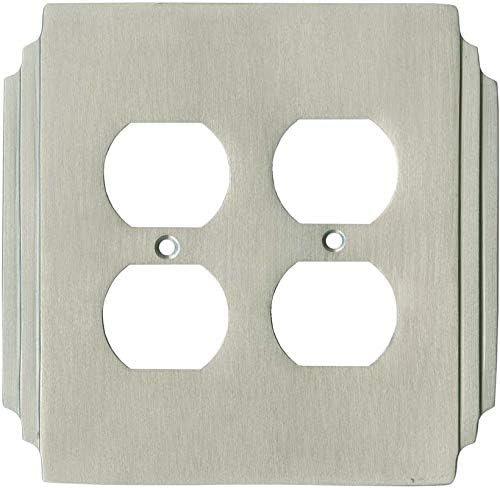 Satin Nickel Art Deco Light Switch Cover for Elegant Spaces