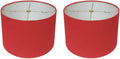 Shallow Drum Lamp Shade 15 x 16 x 10 in Red - 2-Pack