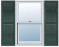 Exterior Louver Vinyl Window Shutters 15 in x 55 in Pair - Heritage