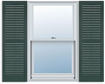 Exterior Solutions Standard Louver Vinyl Window Shutters Pair
