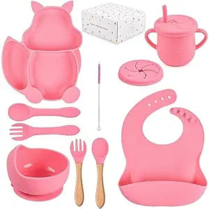 Silicone Baby Feeding Set for Easy Weaning and Self Feeding