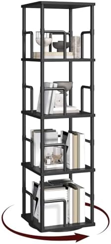 4-Tier Rotating Bookshelf for Stylish Corner Storage Solutions