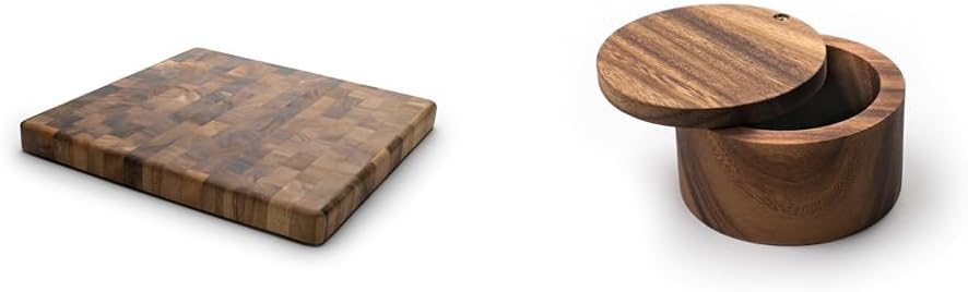Ironwood Gourmet End Grain Chef's Board & Salt Cellar