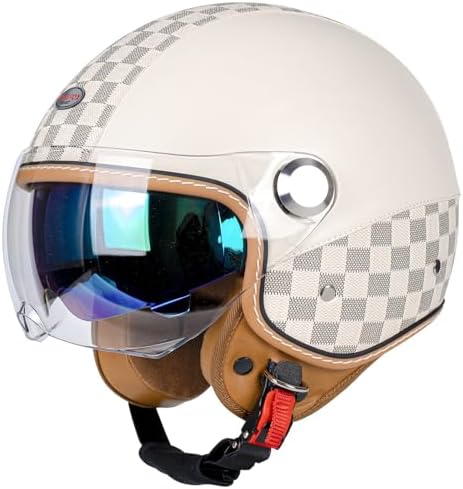 Dual Visor Open Face Motorcycle Helmet for Men & Women Safety