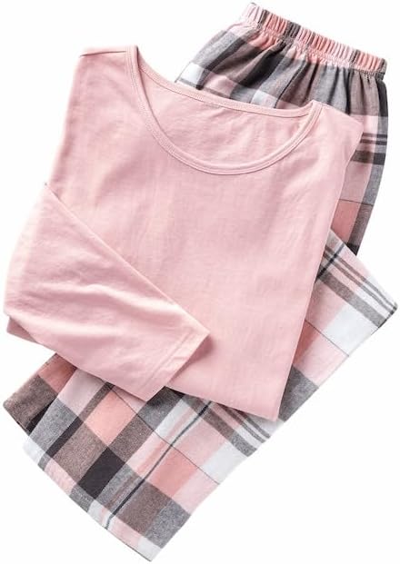 AmeriMark Womens 2-Piece Flannel Pajama Set for Cozy Nights